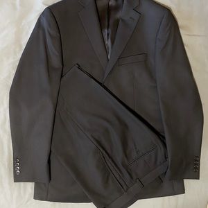 Men’s 2-Piece Slim Fit Dark Suit with Blue Dress Shirt